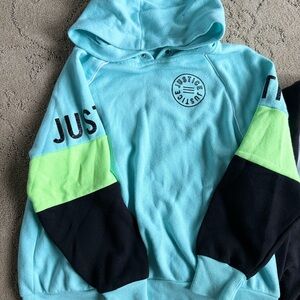 Justice Blue and Green Hoodie